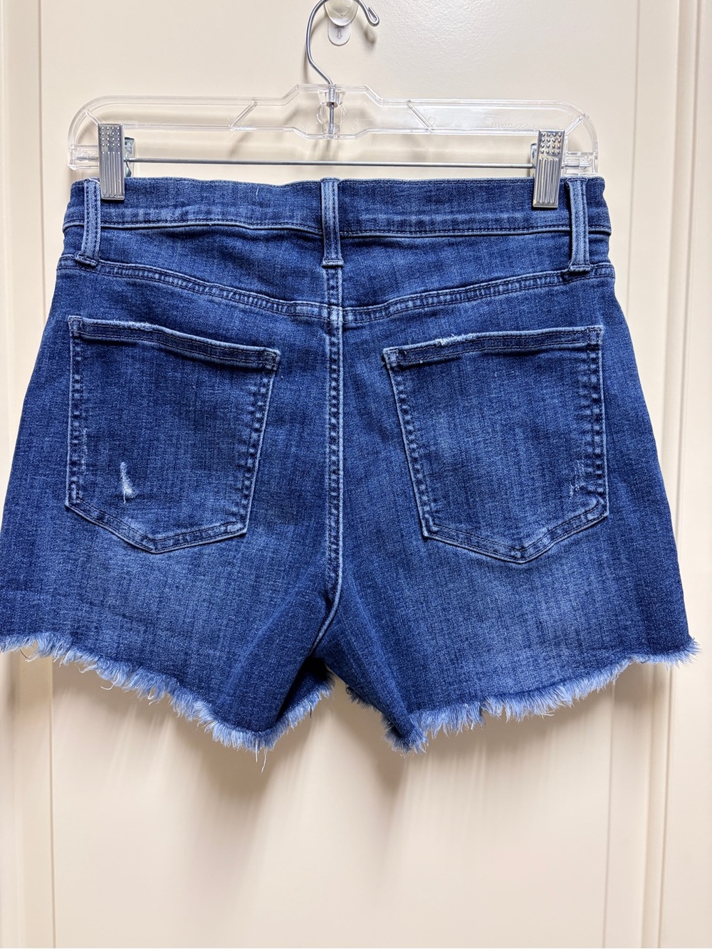 Cosmic Blue Love Dani Short, High-Waist Dark Blue Denim Shorts with Raw Hem - Picture 7 of 9